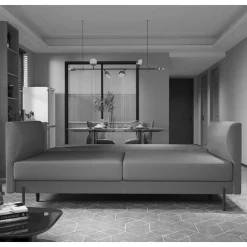 Wohnen Sofas<Schlafsofa in meliertem Blaugrau Stoffbezug - Ipsum