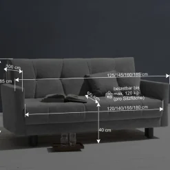 Wohnen Betten|Sofas<Schlafsofa mit abklappbaren Arnlehnen - Madley