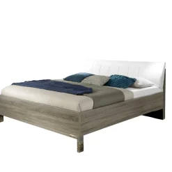 Wohnen Betten<Schlafzimmer Bett Viarolia mit Polsterkopfteil in Weiß
