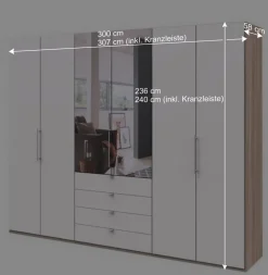 Wohnen Kleiderschränke|Schränke<Schlafzimmer Gleittürenschrank mit Spiegel - Vaclyn