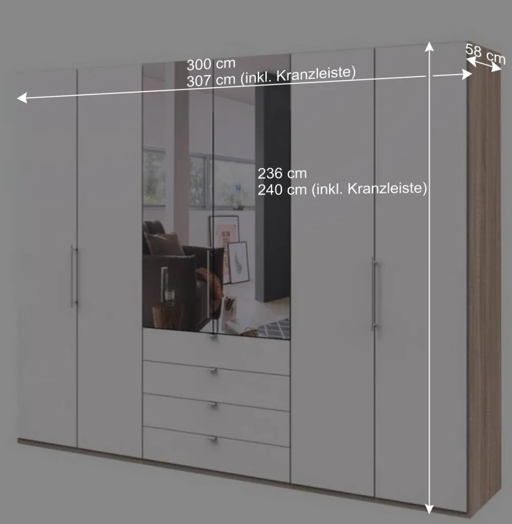 Wohnen Kleiderschränke|Schränke<Schlafzimmer Gleittürenschrank mit Spiegel - Vaclyn