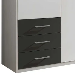 Wohnen Kleiderschränke<Schlafzimmer Kleiderschrank in Weiß mit Dunkelgrau - Donnsai