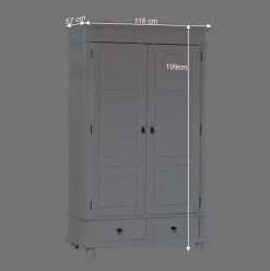 Wohnen Kleiderschränke|Schränke<Schlafzimmer Kleiderschrank Powera in Weiß