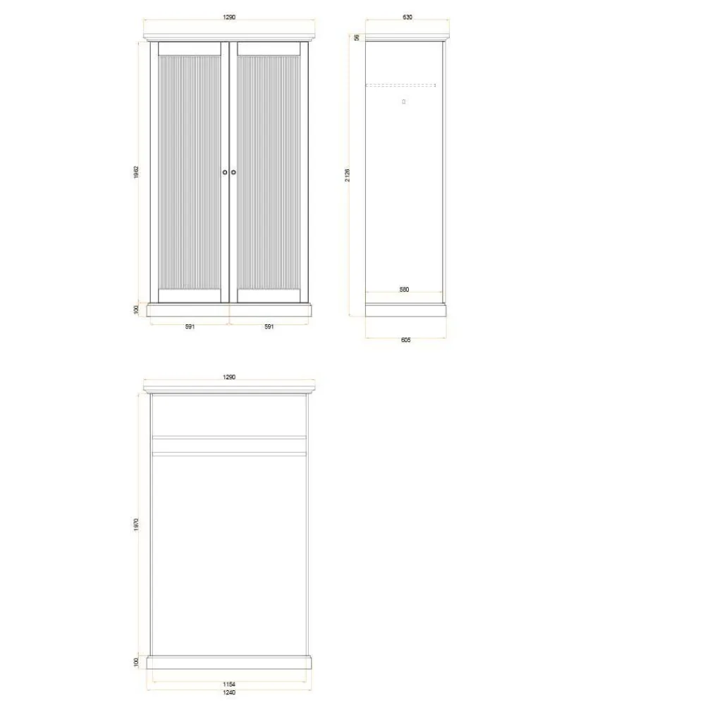 Wohnen Kleiderschränke<Schlafzimmer Kleiderschrank in Dunkelbraun - Nauizia