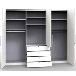 Wohnen Kleiderschränke<Schlafzimmer Kleiderschrank mit Falttüren & Schubladen - Dolienca