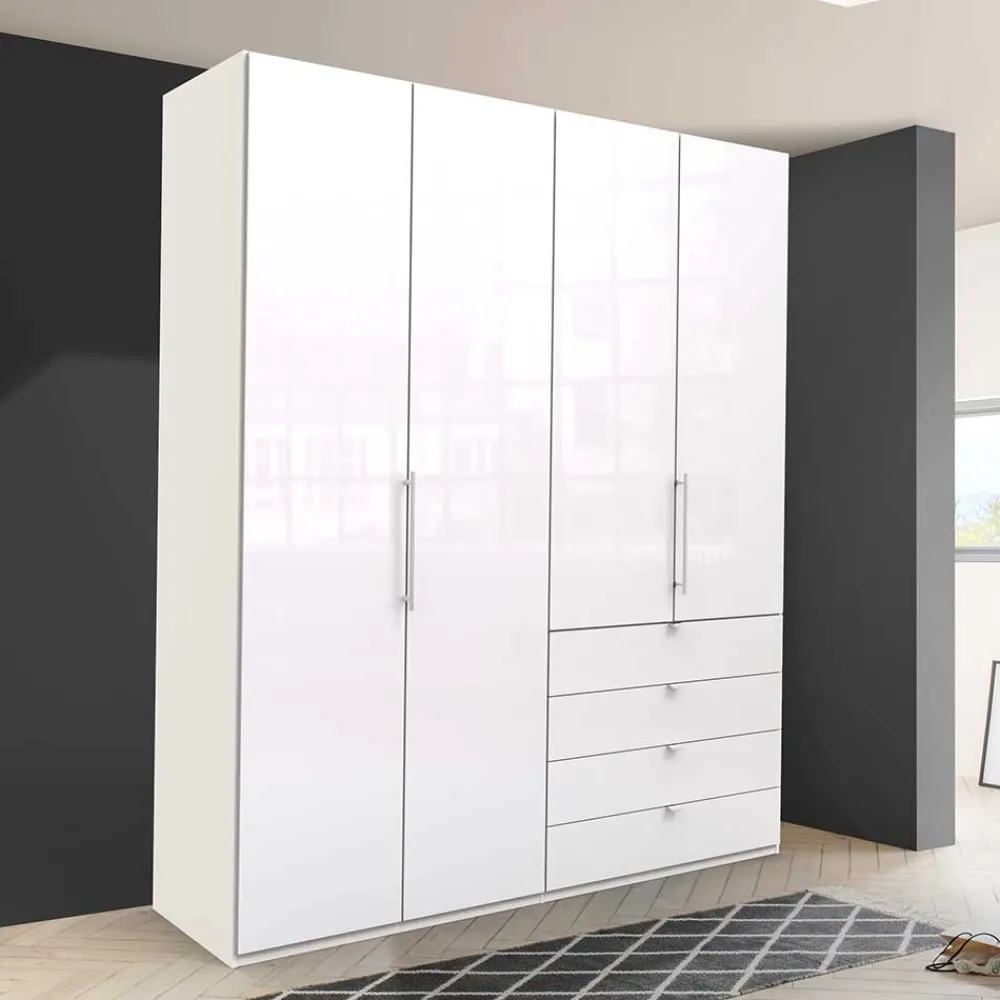 Wohnen Kleiderschränke|Schränke<Schlafzimmer Kombi-Kleiderschrank in Weiß - Dolienca
