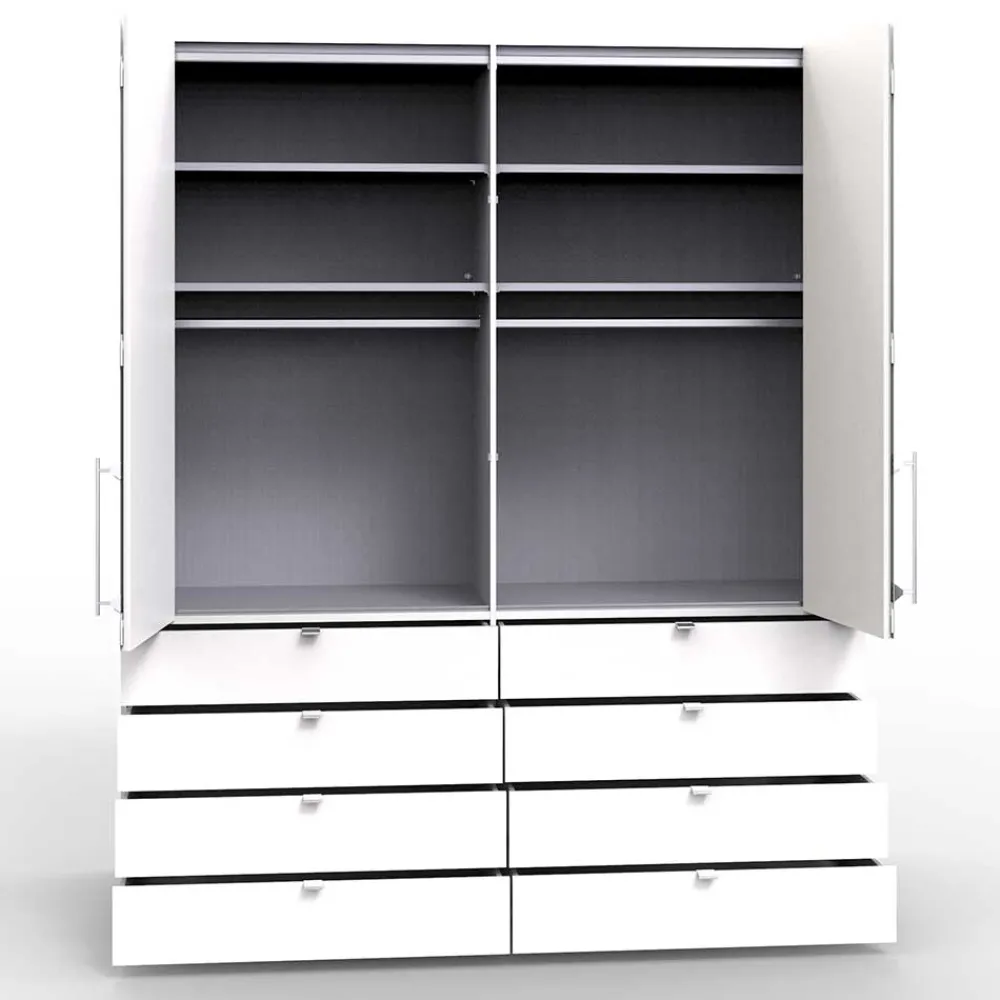 Wohnen Kleiderschränke|Schränke<Schlafzimmer Kombischrank in Weiß - Dolienca