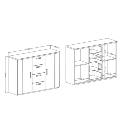 Wohnen Sideboards<Schlafzimmer Kommode in Eiche Dunkel Dekor - Rose