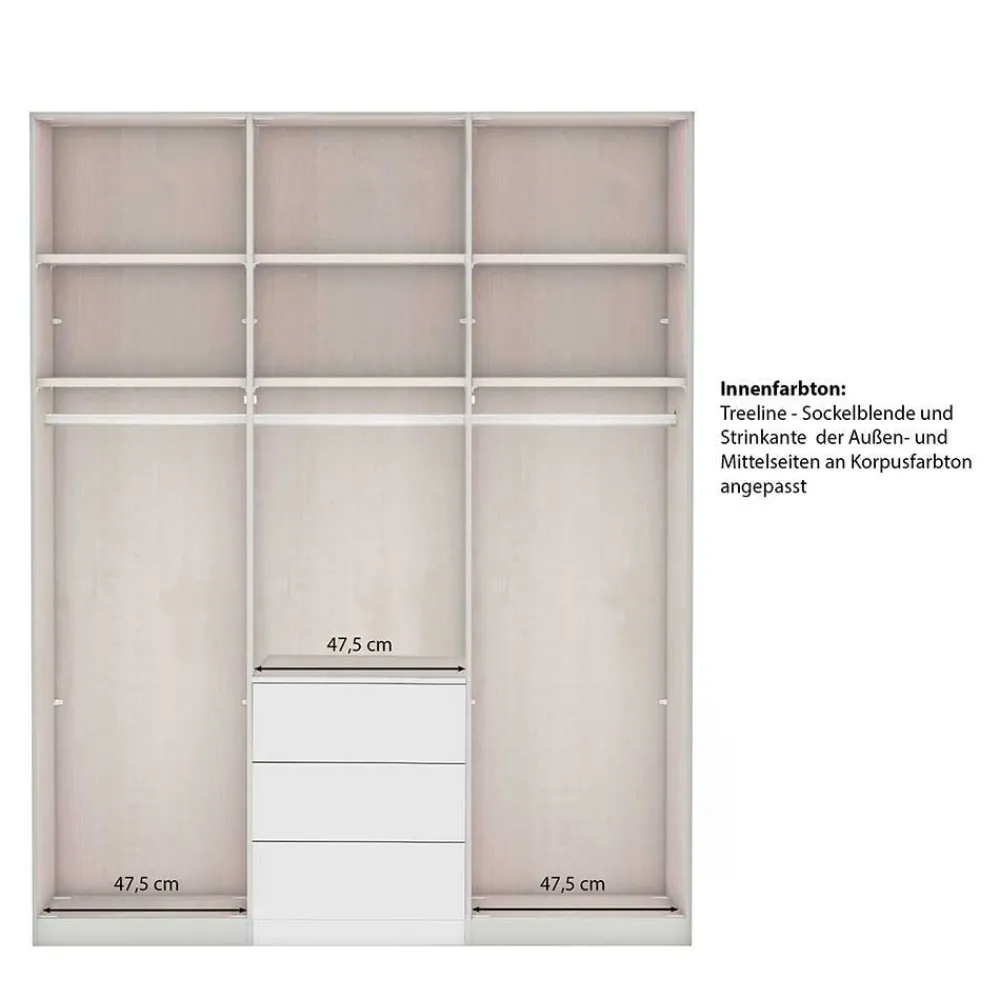 Wohnen Kleiderschränke|Schränke<Schlafzimmer Schrank in Dunkelgrau - Mataram