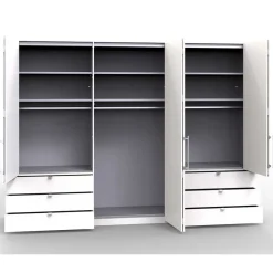 Wohnen Kleiderschränke|Schränke<Schlafzimmer Schrank mit Falttüren in Weiß - Dolienca