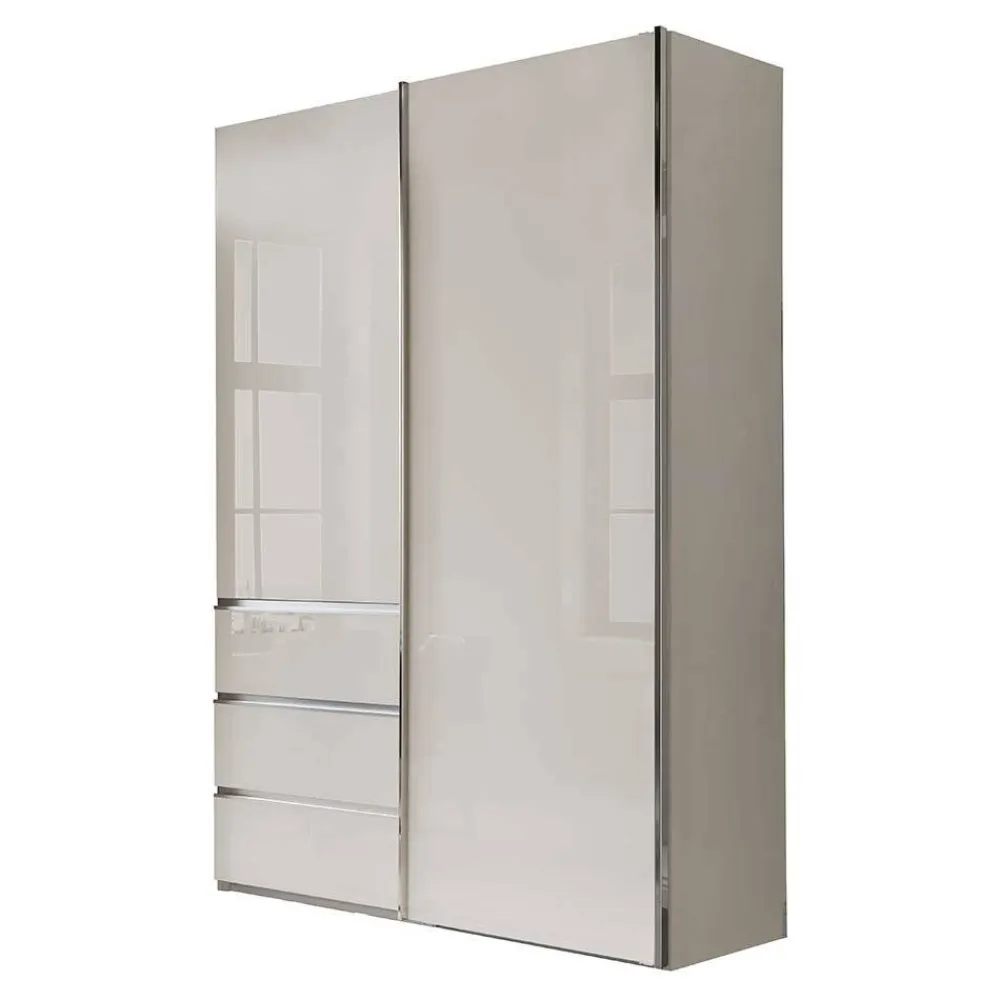 Wohnen Kleiderschränke|Schränke<Schlafzimmerschrank in Champagner Glasfront 165 cm - Dustins