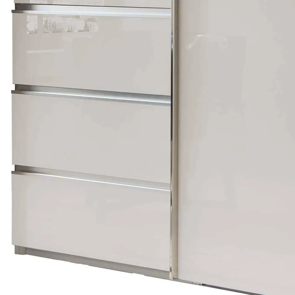 Wohnen Kleiderschränke|Schränke<Schlafzimmerschrank in Champagner Glasfront 165 cm - Dustins