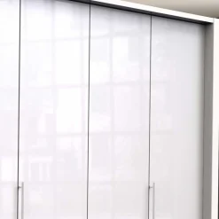 Wohnen Kleiderschränke<Schlafzimmer-Schrank in Weiß Glasfront - Dolienca
