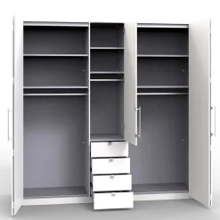 Wohnen Kleiderschränke<Schlafzimmer-Schrank in Weiß Glasfront - Dolienca