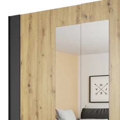 Wohnen Kleiderschränke<Schlafzimmerschrank in Wildeiche NB & Schwarz - Potsdam
