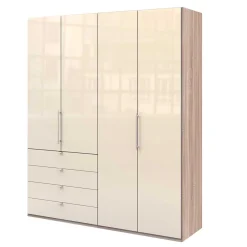 Wohnen Kleiderschränke<Schlafzimmerschrank mit 2 Falttüren und 4 Schubkästen - Rativian