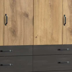 Wohnen Kleiderschränke<Schlafzimmerschrank mit sechs Schubladen & Türen - Bram