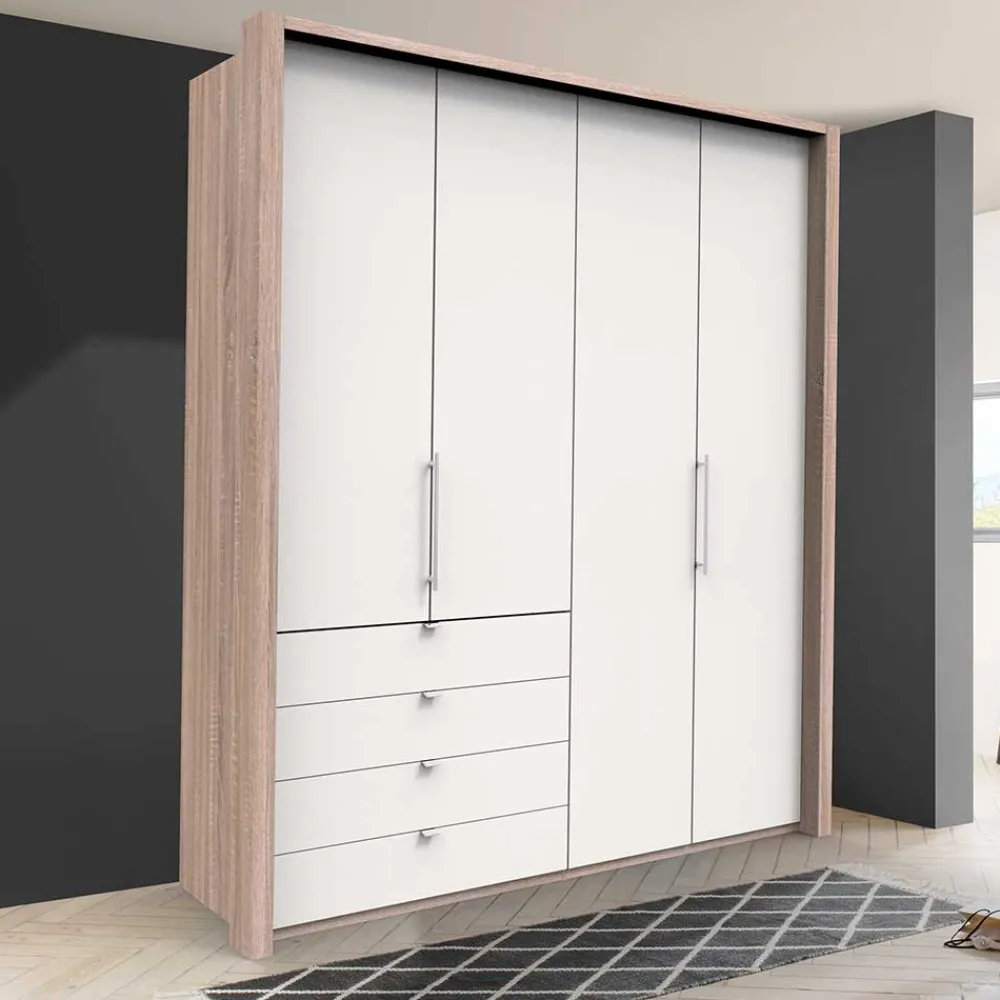 Wohnen Kleiderschränke|Schränke<Schlafzimmerschrank mit vier Schubladen Soft Close - Vaclyn
