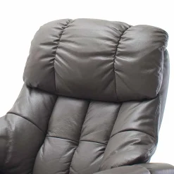 Wohnen Sessel<Schlammfarbener Ledersessel mit Relaxfunktion Jandrus & Fußhocker (zweiteilig)