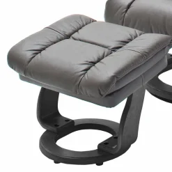 Wohnen Sessel<Schlammfarbener Ledersessel mit Relaxfunktion Jandrus & Fußhocker (zweiteilig)