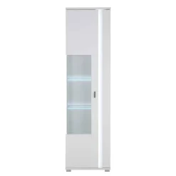 Wohnen Vitrinen<Schmaler Vitrinenschrank mit LED Beleuchtung - Tirol