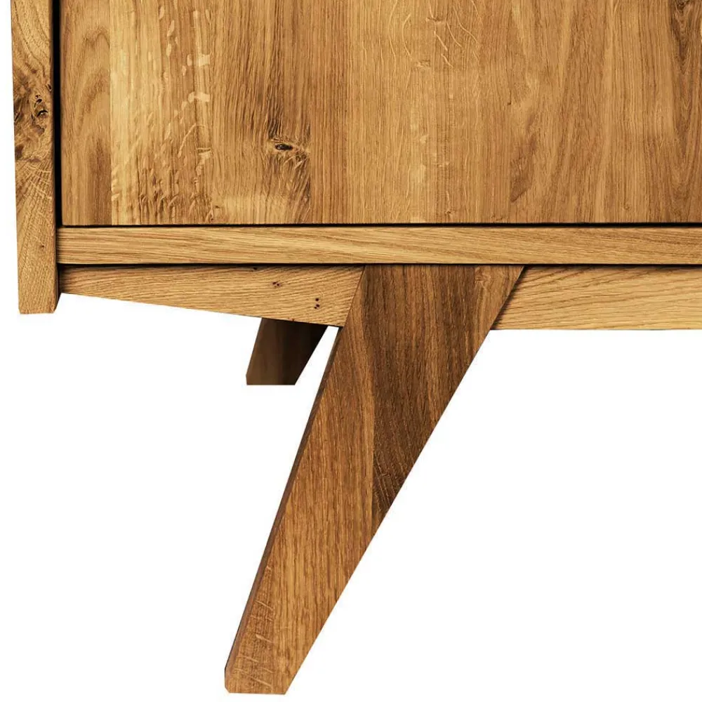 Wohnen Highboards|Vitrinen<Schrank im Mid Century Stil aus Wildeiche Holz - Hardus