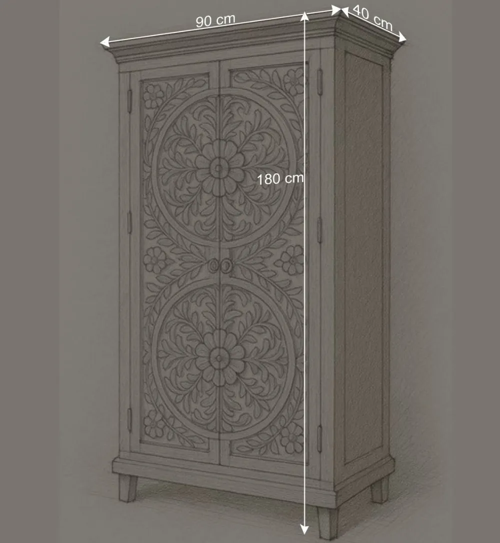 Wohnen Kleiderschränke<Schrank in Holz White Wash - Notana