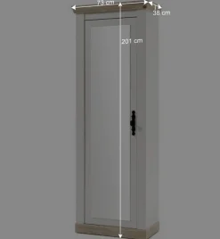 Wohnen Garderoben<Schrank mit Spiegeltür & Garderobe - Nedita (dreiteilig)