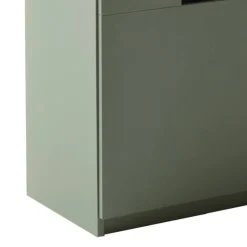 Wohnen Highboards|Vitrinen<Schrank Vitrine in Graugrün und Eiche - Kwin