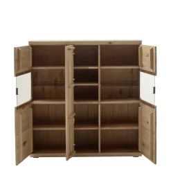 Wohnen Highboards|Vitrinen<Schrankvitrine aus hellem Asteiche Massivholz - Losiamos