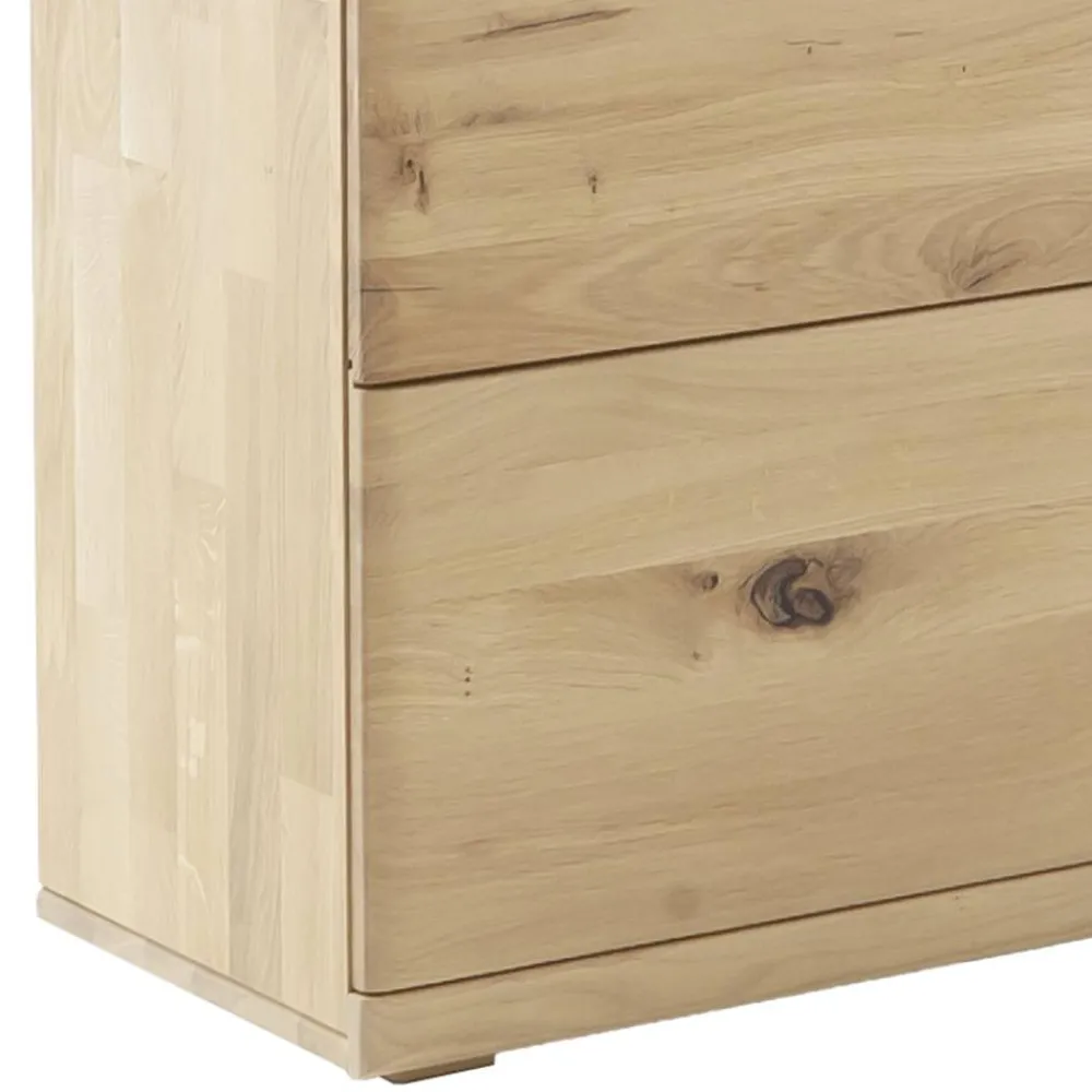 Wohnen Highboards|Vitrinen<Schrankvitrine aus hellem Asteiche Massivholz - Losiamos