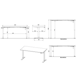 Wohnen Tische<Schreibtisch mit Rollcontainer Set - Chilena (zweiteilig)