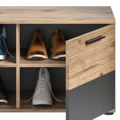 Wohnen Sitzbank<Schuhbank in Wildeiche & Grau 90 cm - Catamaron