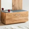 Wohnen Kommoden<Schuhschrank mit Balkeneiche Furnier Macusos & Glasplatte Anthrazit