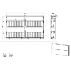 Wohnen Garderoben<Schuhschrank und Spiegel Set - Point (zweiteilig)