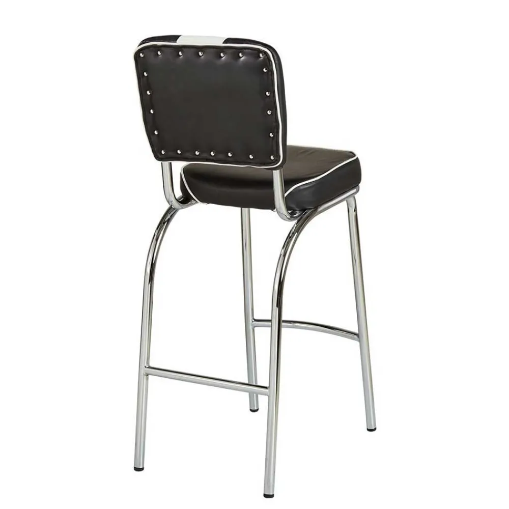 Wohnen Sitzgruppe<Schwarz Weißes Bartisch Set Barataria im Retro Diner Style (fünfteilig)