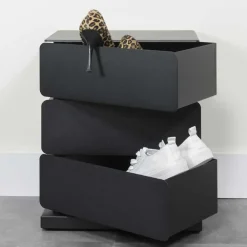 Wohnen Kommoden<Schwarze Design Stahlkommode mit drei Schubladen - Zunil