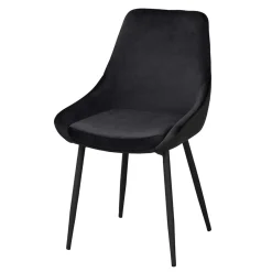 Wohnen Stühle<Schwarze Esszimmerstühle aus Samt - Cartoon (2er Set)