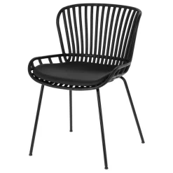 Wohnen Stühle<Schwarze Esszimmerstühle mit Polster - Pavias (4er Set)