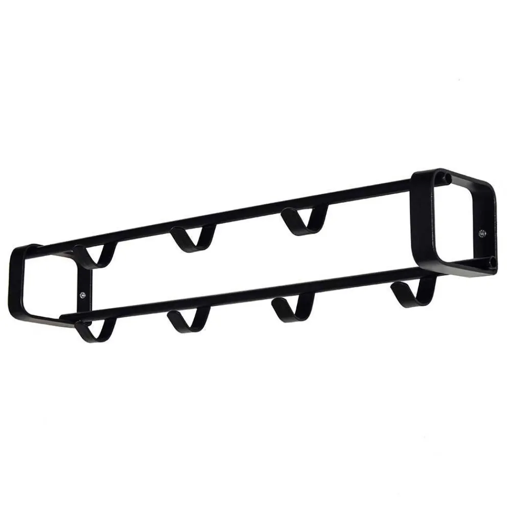 Wohnen Garderoben<Schwarze Garderoben Kombi aus Stahl - Satroni (zweiteilig)