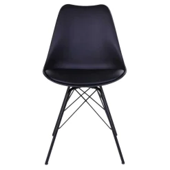 Wohnen Stühle<Schwarze Küchenstühle mit Schalensitz - Verbandro (2er Set)