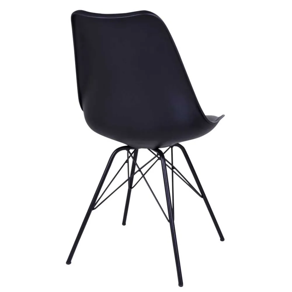 Wohnen Stühle<Schwarze Küchenstühle mit Schalensitz - Verbandro (2er Set)