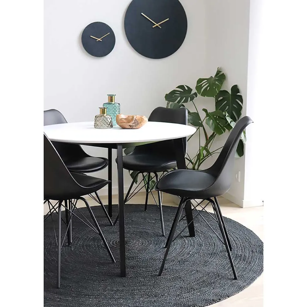 Wohnen Stühle<Schwarze Küchenstühle mit Schalensitz - Verbandro (2er Set)