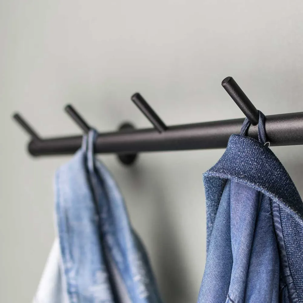 Wohnen Garderoben<Schwarze Metallgarderobe mit 7 Haken - Kaserta