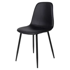 Wohnen Stühle<Schwarze Schalenstühle aus Kunstleder - Spiaggo (2er Set)