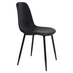 Wohnen Stühle<Schwarze Schalenstühle aus Kunstleder - Spiaggo (2er Set)