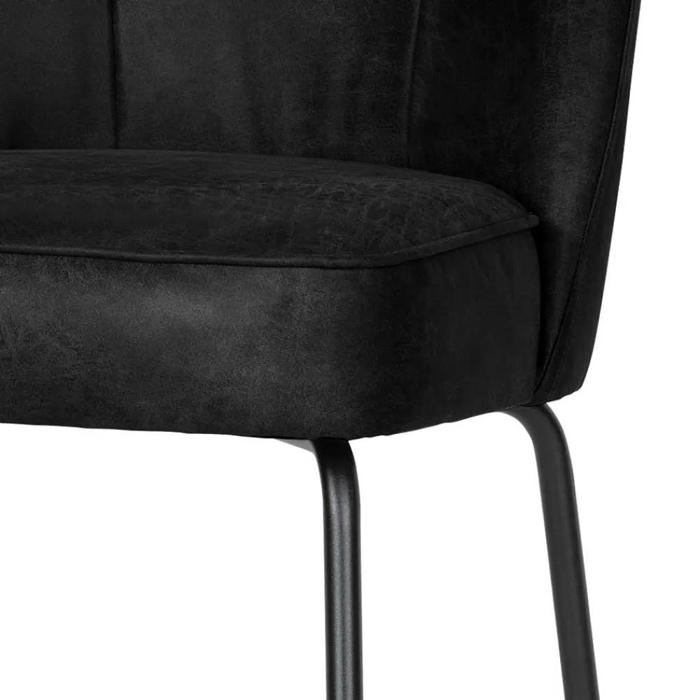 Wohnen Stühle<Schwarze Stühle aus Recyclingleder - Amaikan (2er Set)