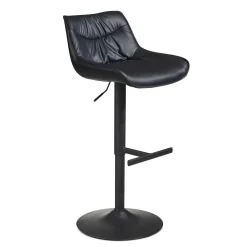Wohnen Hocker|Stühle<Schwarzer Barstuhl mit Kunstlederbezug - Notomo