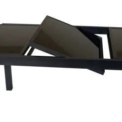 Wohnen Tische<Schwarzer Gartentisch aus Aluminium & Glas - Chiano