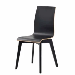 Wohnen Stühle<Schwarzer Holzstuhl mit Eiche - Join (2er Set)